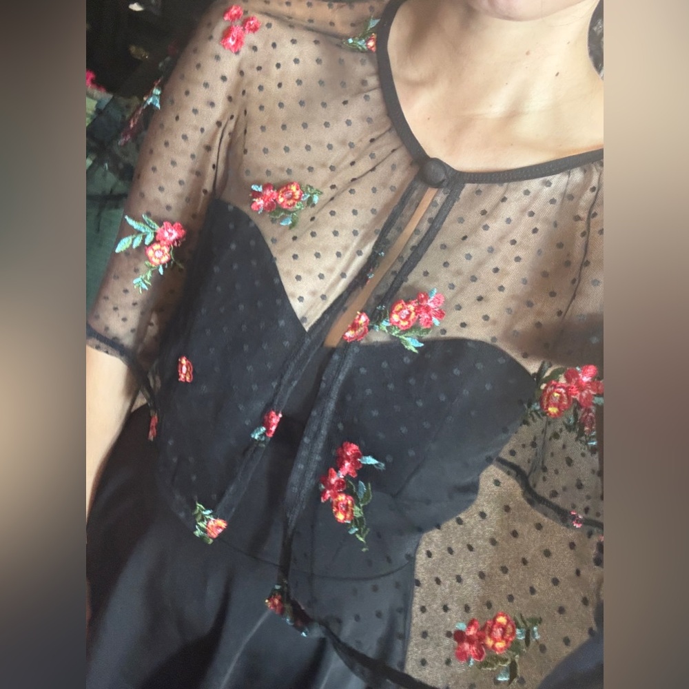 Retro Floral Details Dress 👗 NWOT